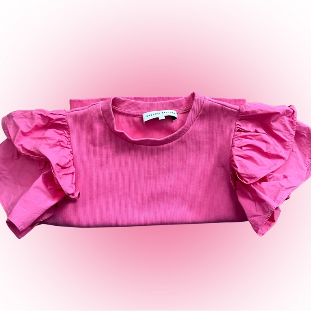 Pink Ruffled Women’s Top - Picture 3 of 4